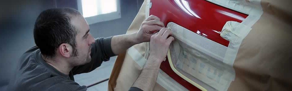 Masking vehicle in preparation for paint